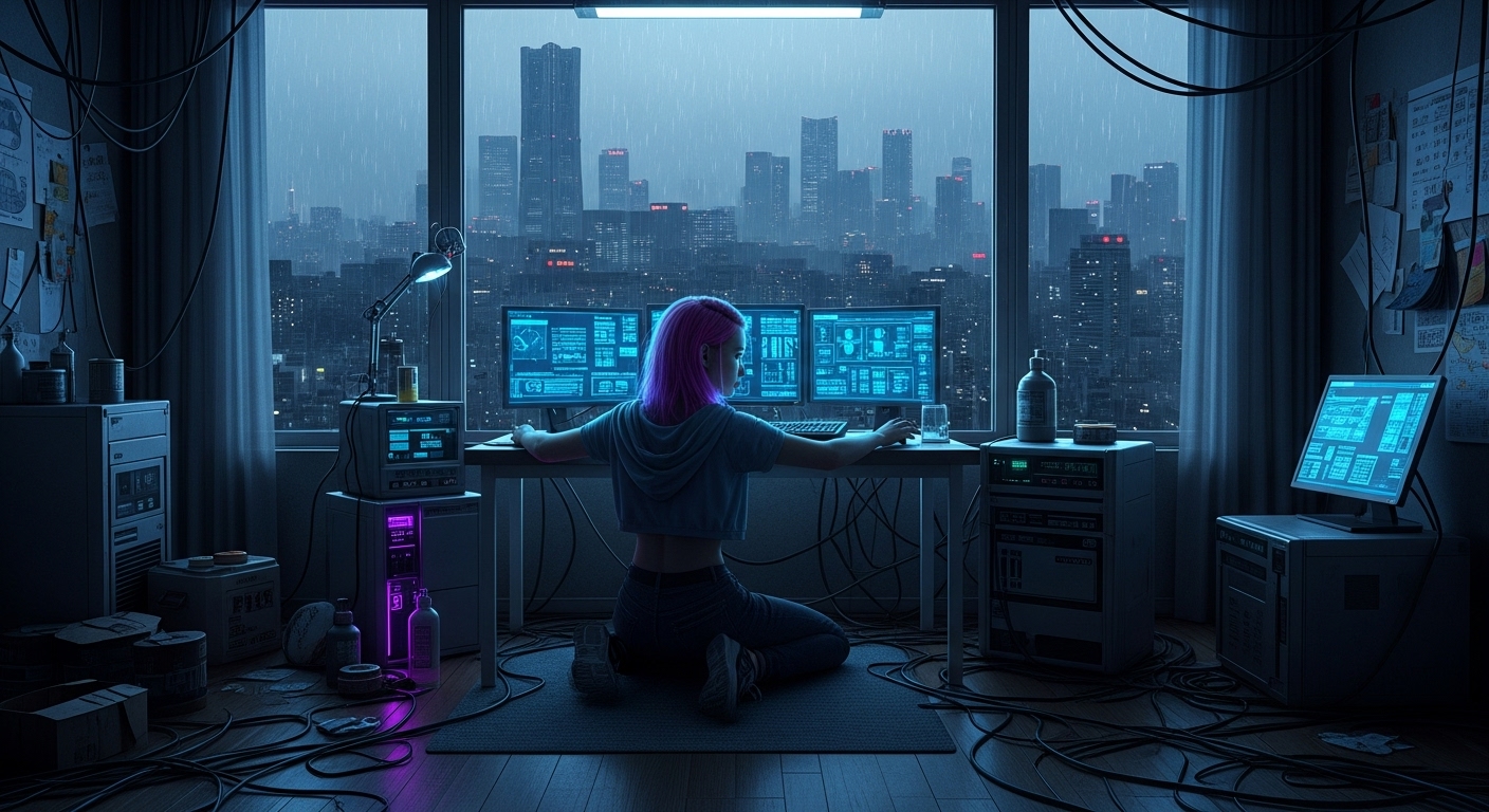 Cyberpunk AI Art Prompts: Generate Neon-Drenched Futures example 1