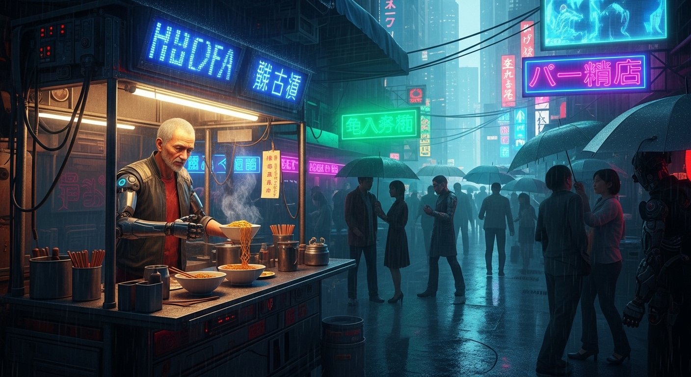 Cyberpunk AI Art Prompts: Generate Neon-Drenched Futures example 2