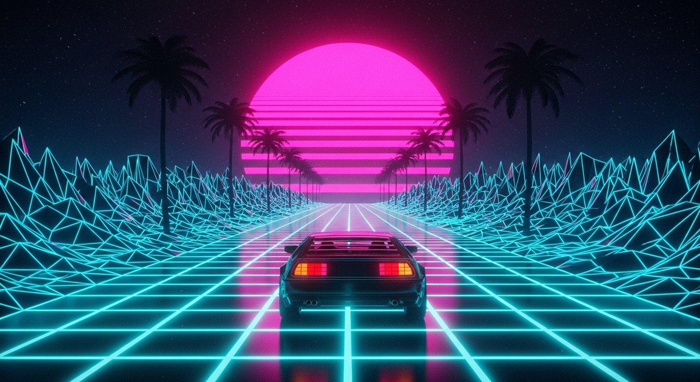 Vaporwave AI Art Prompts: Generate Retro-Futuristic Aesthetics example 1