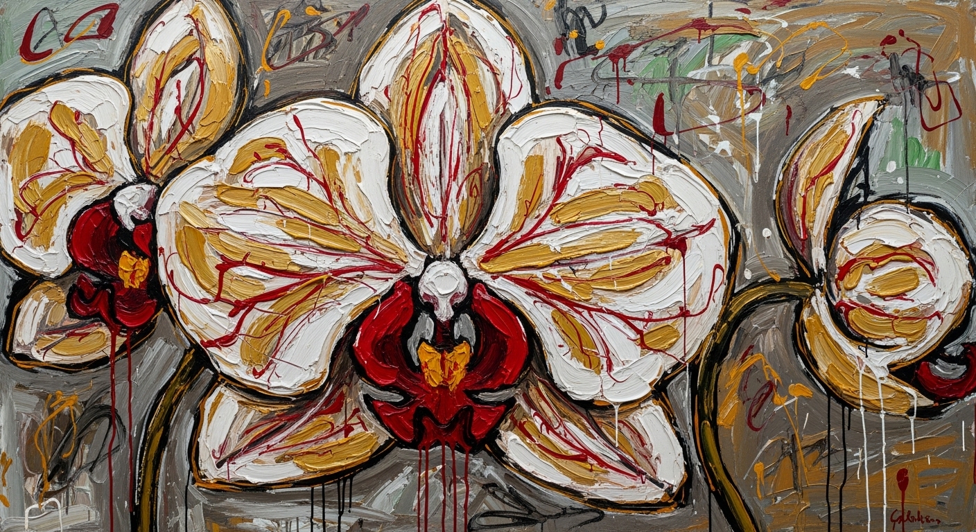 Human Veins Orchid Petals: AI Prompts for Surreal Botanical Art example 4