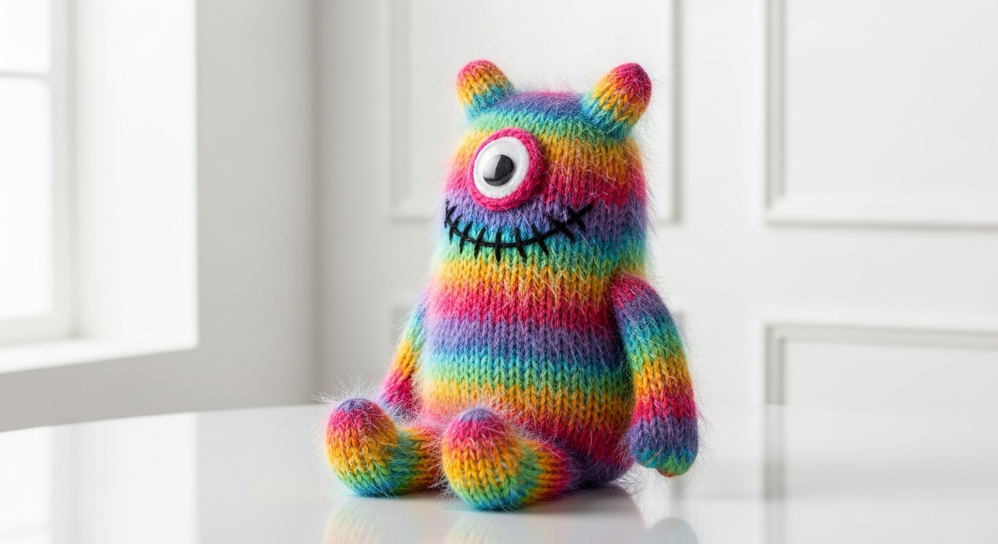 Knitted Toy Prompt: Crafting Cozy Yarn Textures in AI Art example 3