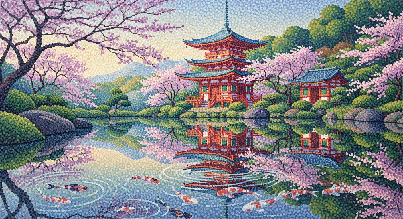 Pointillism Prompts: Master the Art of Dot Painting with AI example 1