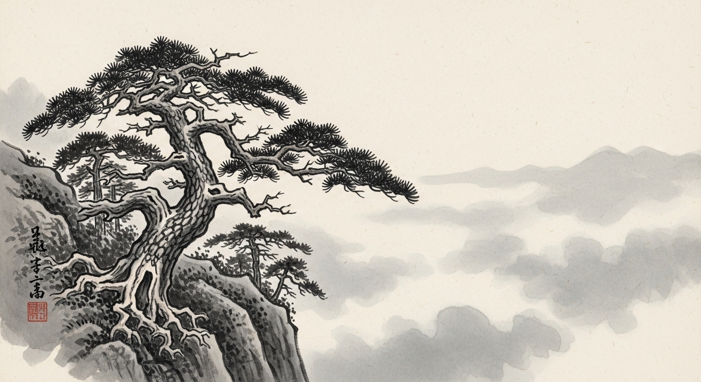 Sumi-e Style AI Art Prompts: Master Japanese Ink Wash Painting example 2