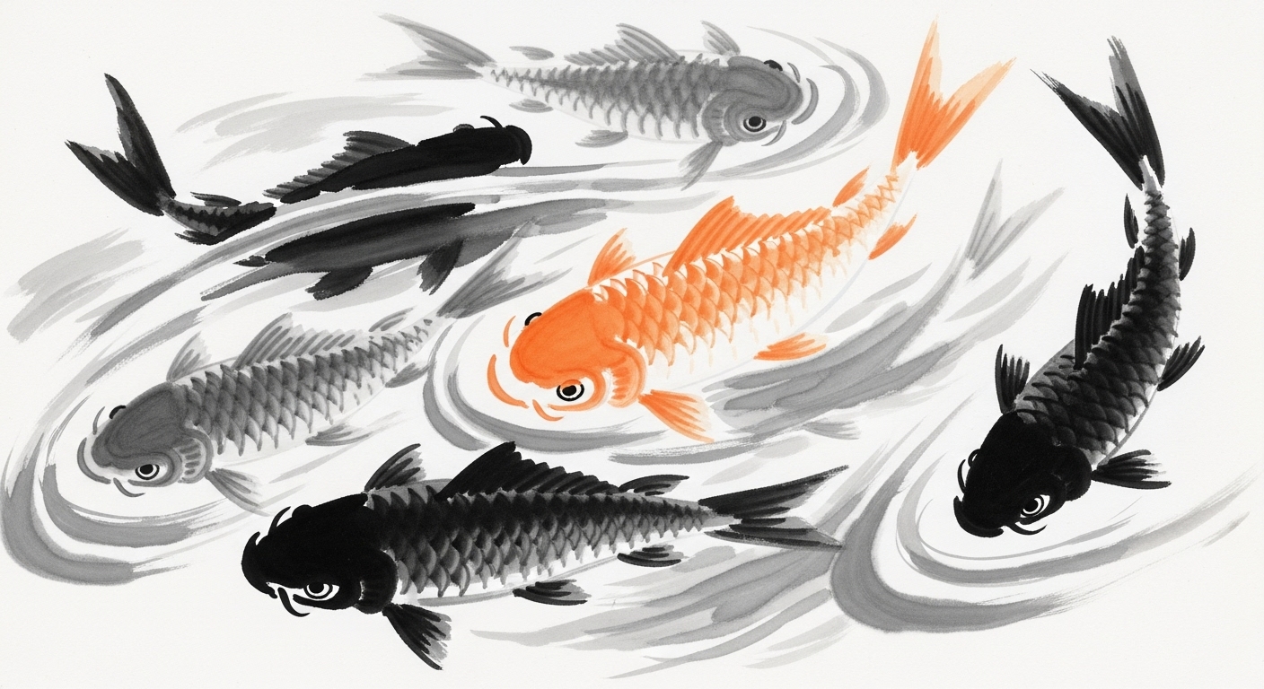 Sumi-e Style AI Art Prompts: Master Japanese Ink Wash Painting example 3