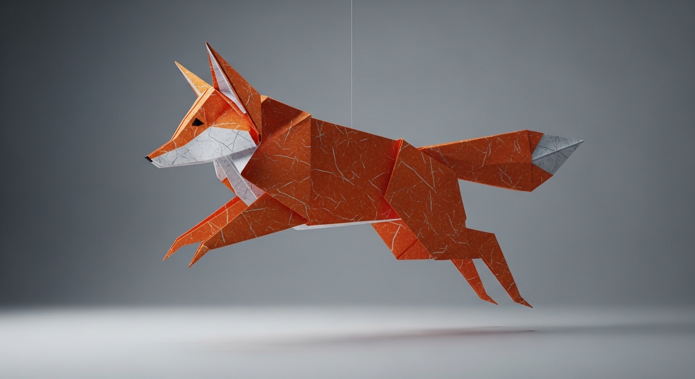 Origami 3D Render Prompts: Create Stunning Photorealistic Paper Figures example 1