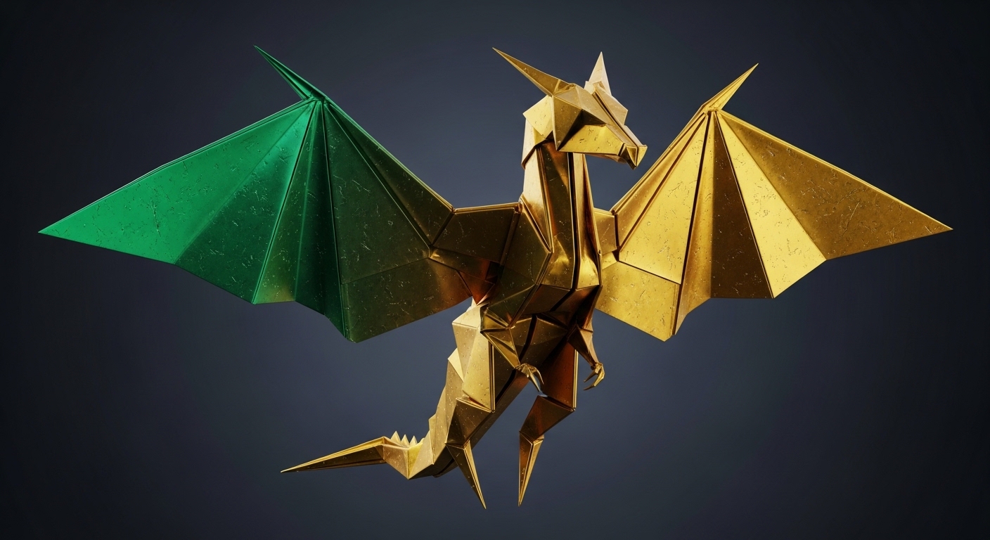 Origami 3D Render Prompts: Create Stunning Photorealistic Paper Figures example 2