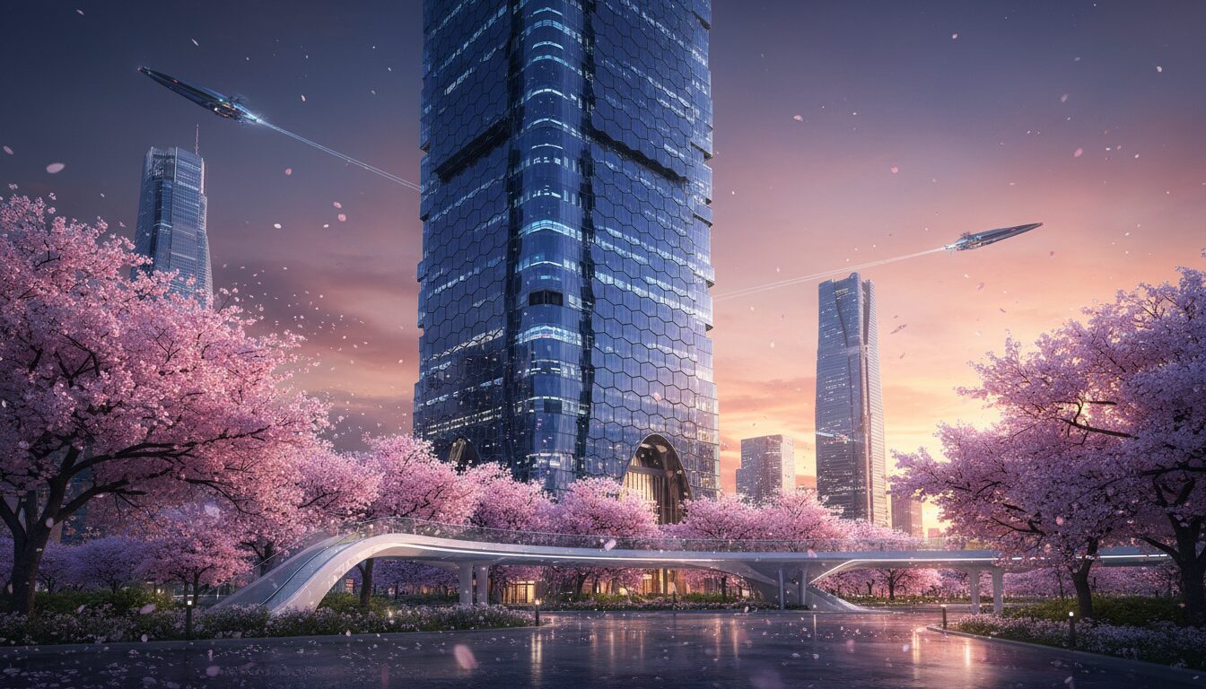 AI Architecture Concepts for Futuristic Eco Skyscrapers example 1