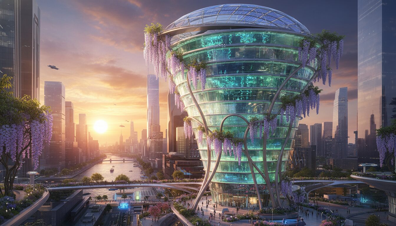 AI Architecture Concepts for Futuristic Eco Skyscrapers example 5