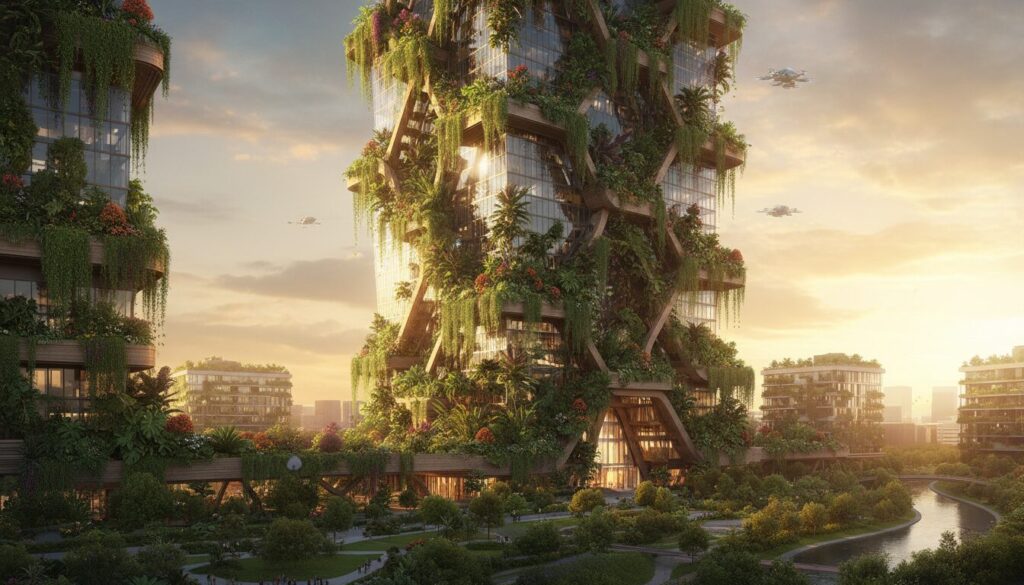 AI Architecture Concepts for Futuristic Eco Skyscrapers