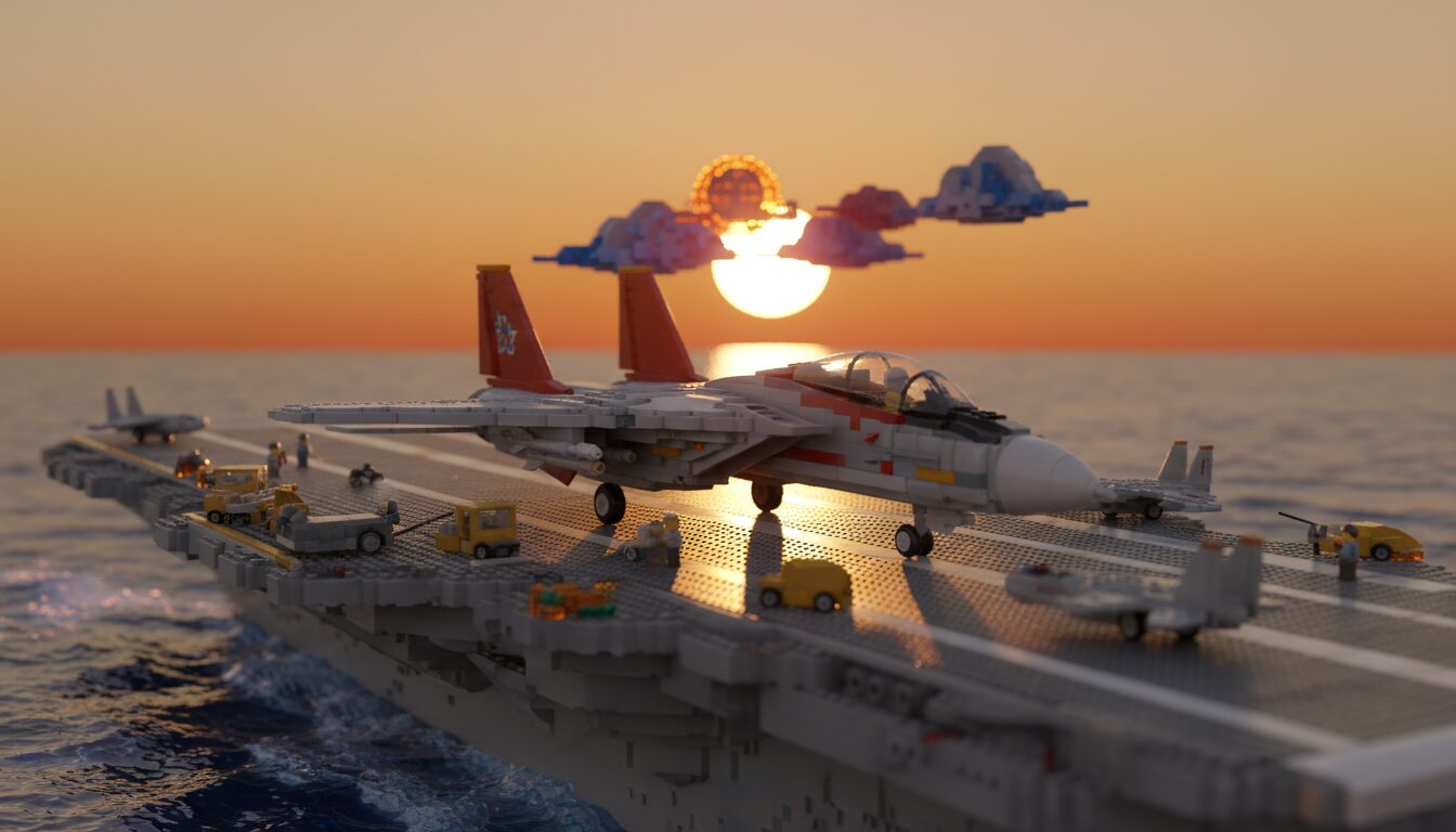 Lego War Planes Scenario: Epic Brick-Built Aerial Combat Prompts example 2