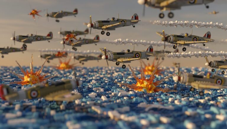 Lego War Planes Scenario: Epic Brick-Built Aerial Combat Prompts