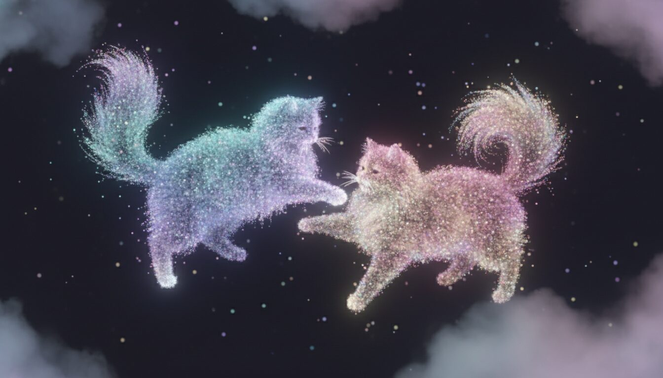 Persian Cats in Neon Glowing Dots: A Masterclass in Digital Pointillism Prompts example 5