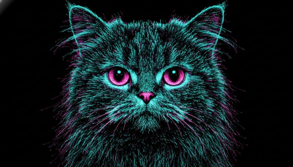 Persian Cats in Neon Glowing Dots: A Masterclass in Digital Pointillism Prompts