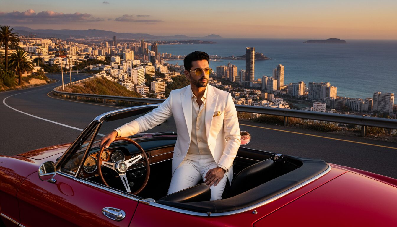 Photorealistic South Indian Man Portrait Prompt: Luxury Coastal Lifestyle example 4