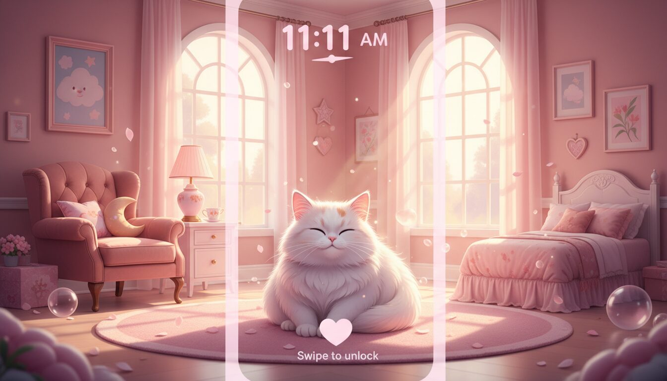 Pink Background Prompts: Aesthetic Wallpapers for iPhone and PC example 3