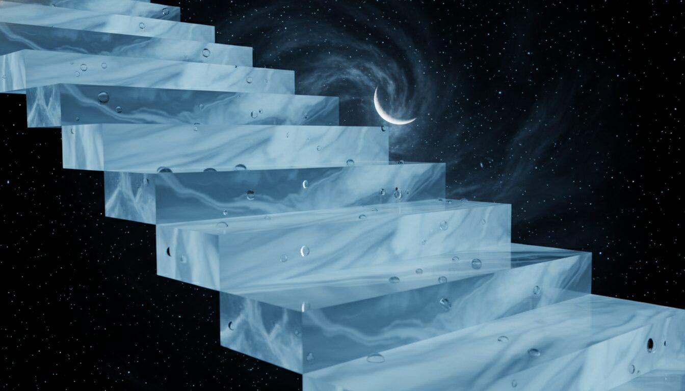 Stairway to the Moon: Surreal Fantasy Prompt for AI Art example 1
