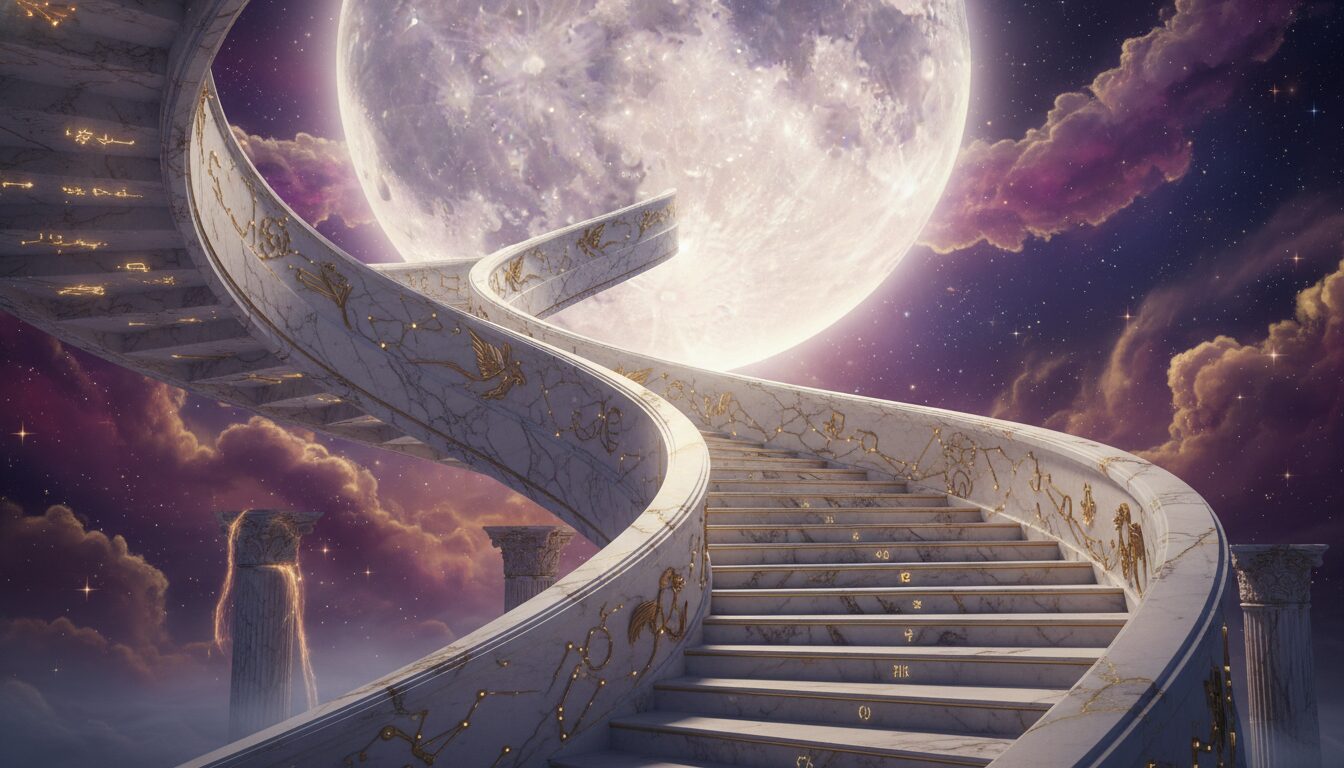 Stairway to the Moon: Surreal Fantasy Prompt for AI Art example 2