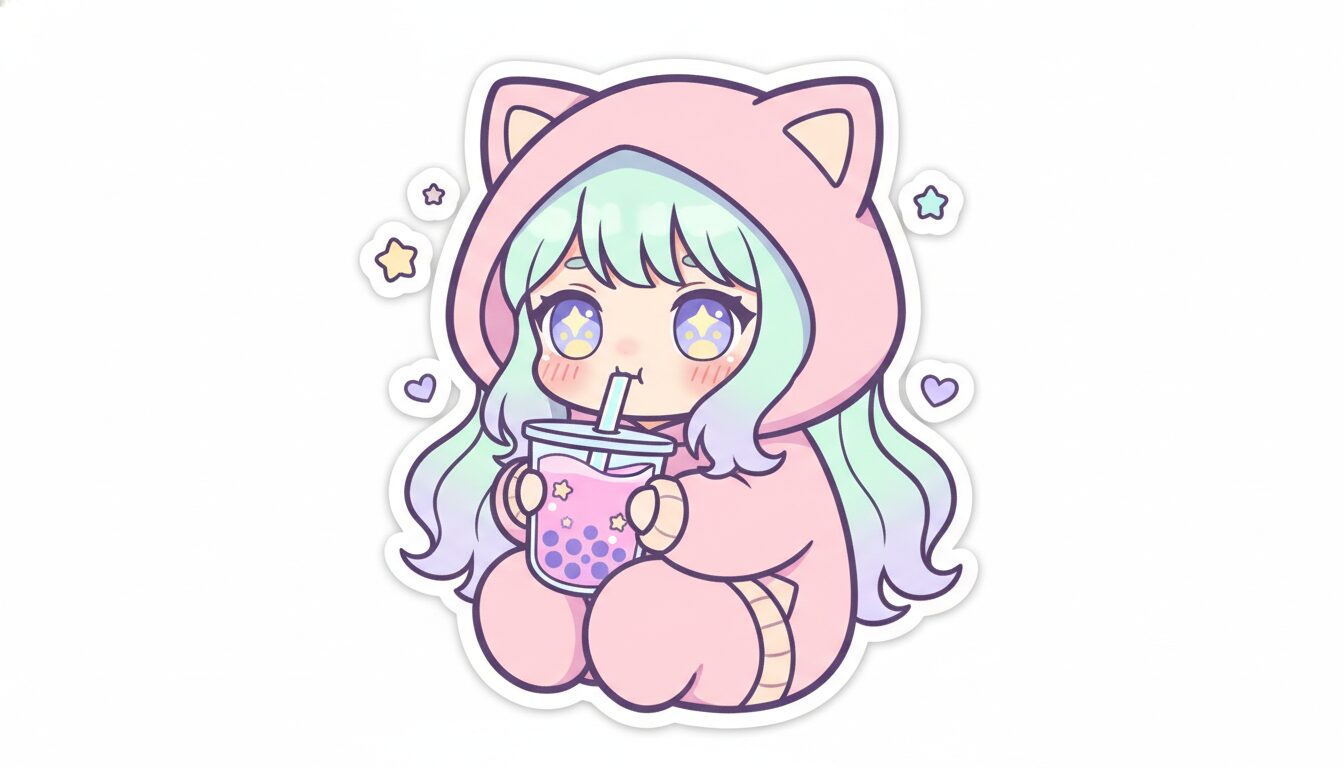 Cool Chibi Emojis: Best AI Prompts for Kawaii Stickers example 2
