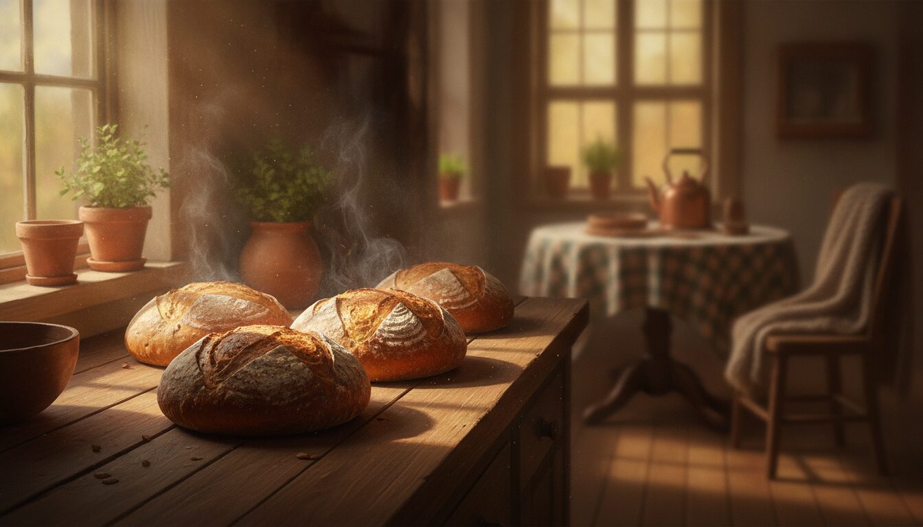Cozy Kitchen Illustration AI Prompt: Create Warm & Steaming Scenes example 1