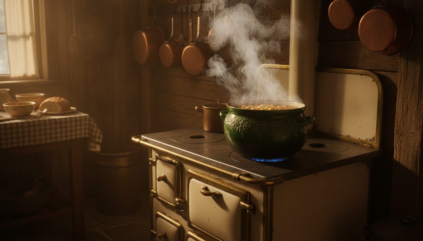 Cozy Kitchen Illustration AI Prompt: Create Warm & Steaming Scenes example 2