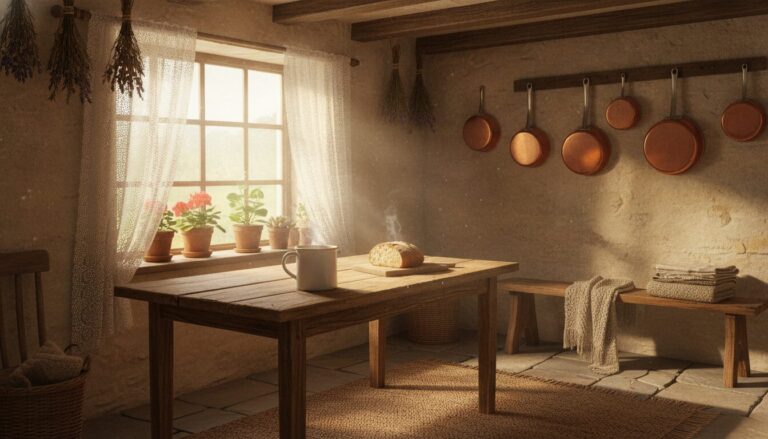 Cozy Kitchen Illustration AI Prompt: Create Warm & Steaming Scenes